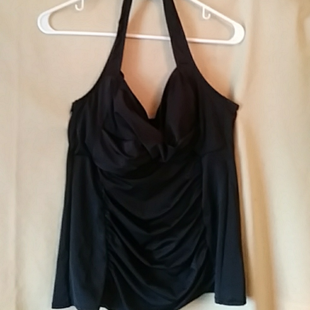 Inches Off black halter swim top-sz 14